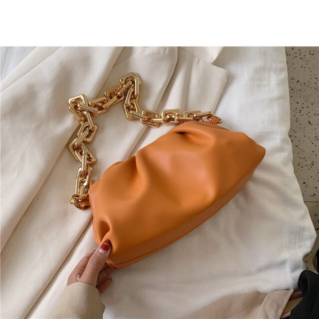 Thick gold chains Underarm shoulder bag