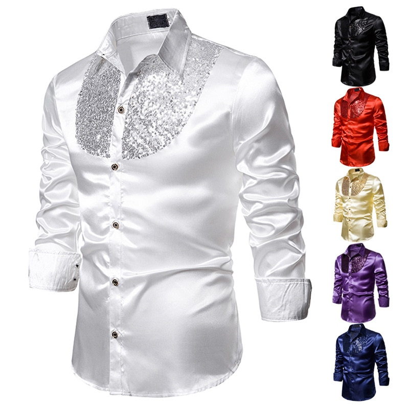 Men's Sequins Embroidered Western Shirts