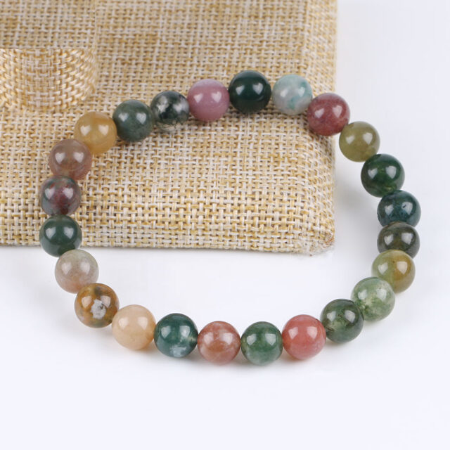 CSJA Summer Casual Natural Stone Beads Bracelets Unique Nature Agat Onyx Strand Bracelet Hand Wrap Women & Men Jewelry P059