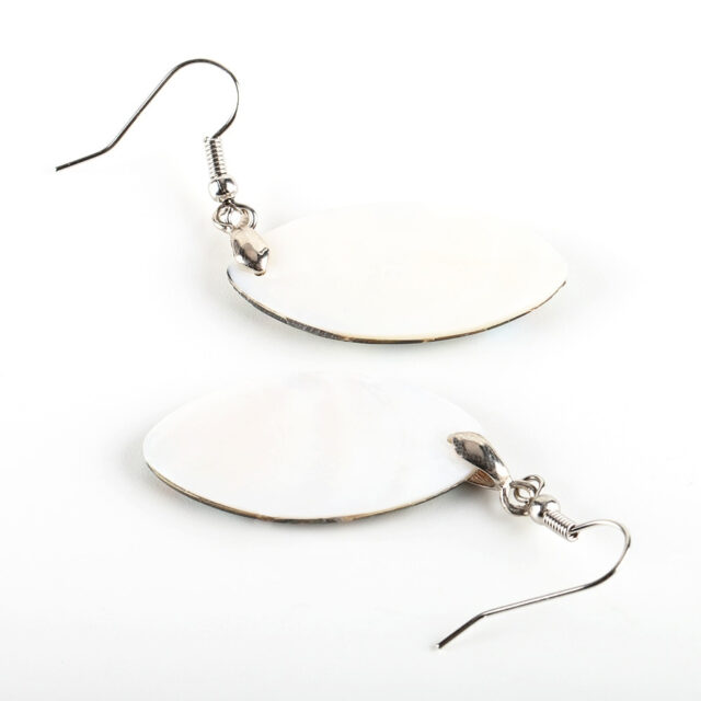 CSJA Natural Dangle Hook Earrings Paua Abalone Shell Bead Pendant New Zealand Olivary Earring Women Hanging Fashion Jewelry E357